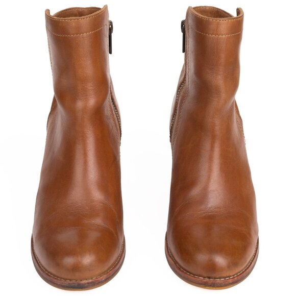 Frye Addie Tan Leather Inside Zip Booties Women's 6 B - Picture 4 of 15